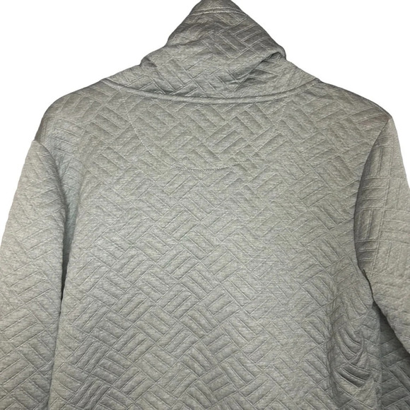 RBX sweatshirt gray funnel neck quilted textured pockets cozy size medium - Picture 4 of 11